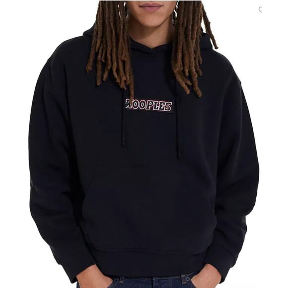 The Kooples Cotton Fleece Logo Patch Loose Fit Hoodie Size XL - Picture 3 of 3